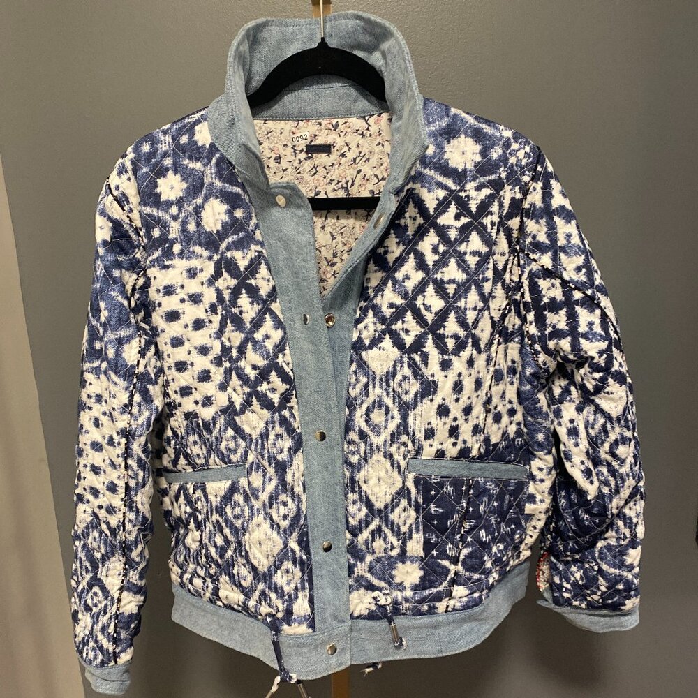 Denim-Trimmed Reversible Patchwork Jacket By Blan… - image 5